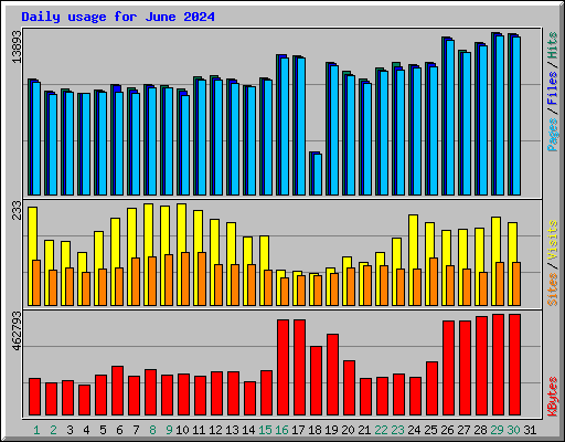 Daily usage for June 2024