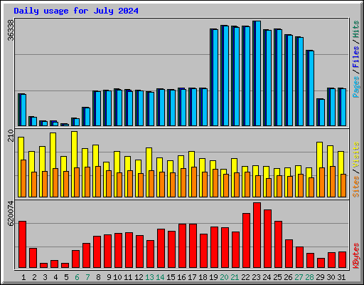 Daily usage for July 2024