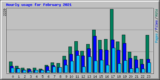 Hourly usage for February 2021