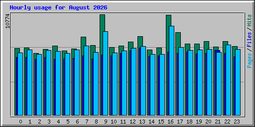 Hourly usage for August 2026